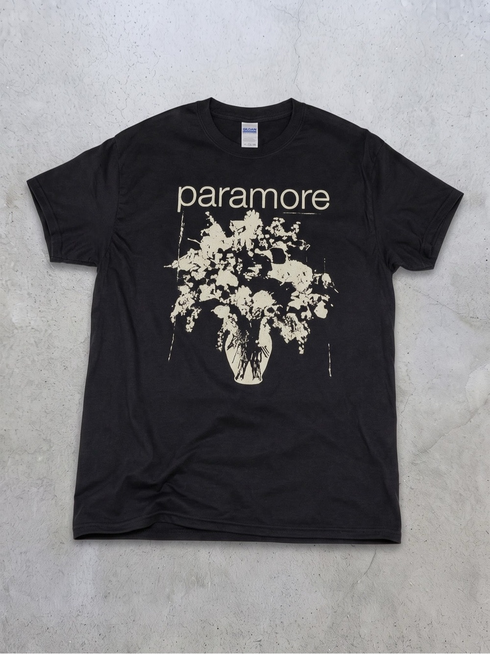 Gildan Black Paramore Floral Graphic Tee